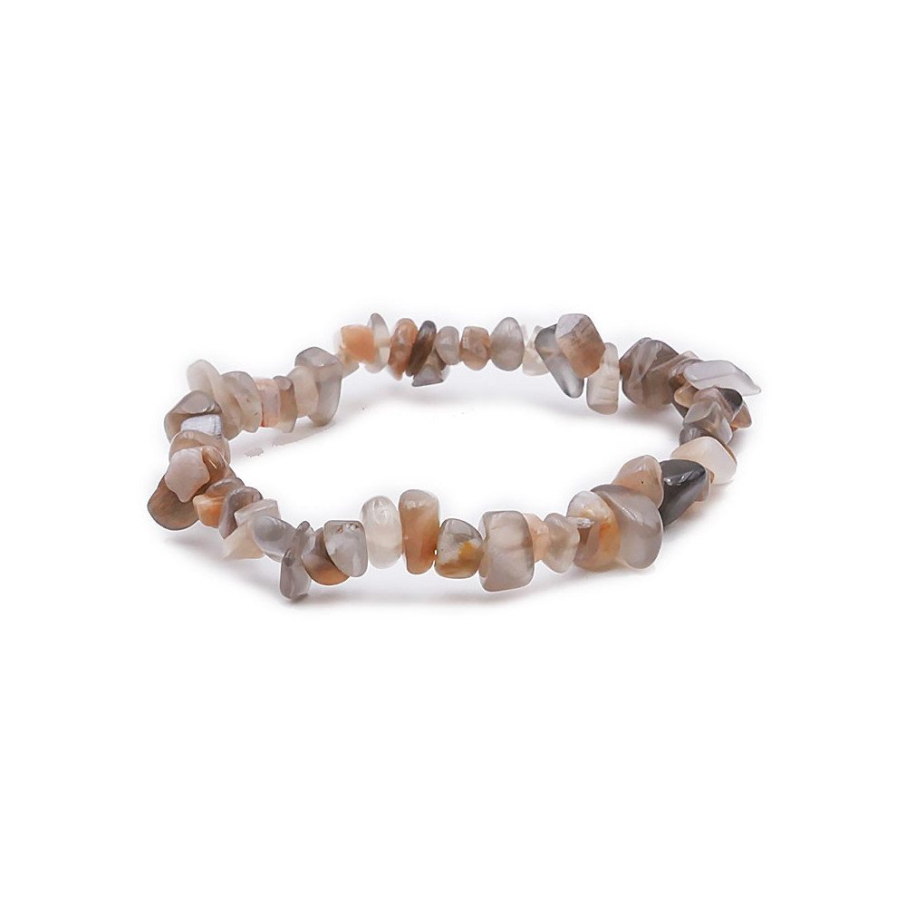 Bracelet pierres naturelles baroque pierre de lune grise AA