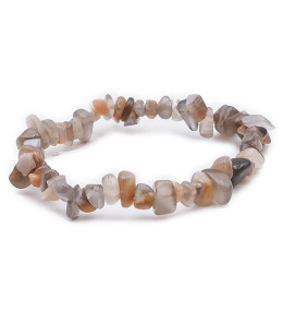 Bracelet pierres naturelles baroque pierre de lune grise AA