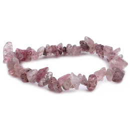 Bracelet pierres naturelles baroque quartz fraise hematoïde A
