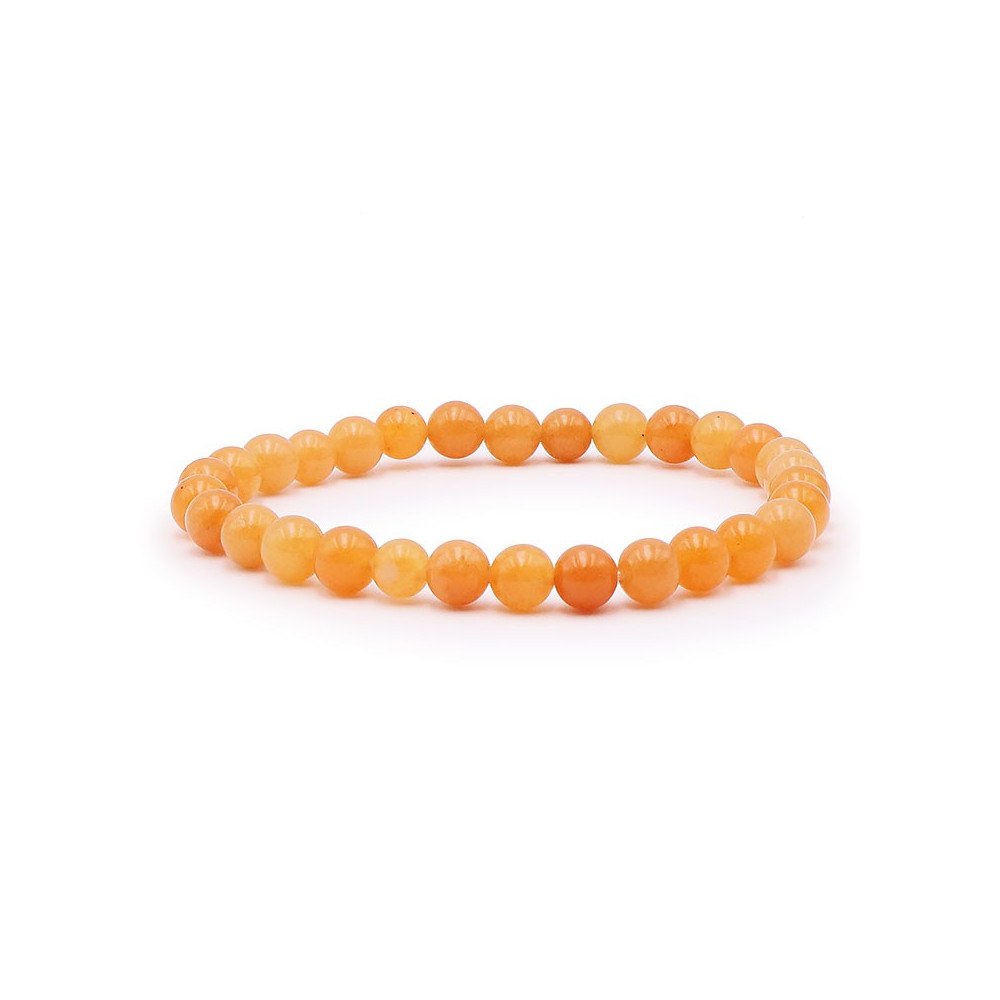 Bracelet pierres naturelles 6 mm aventurine orange A+
