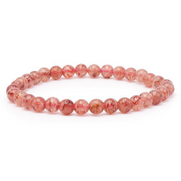 Bracelet pierres naturelles 6mm quartz fraise A (hématoïde)