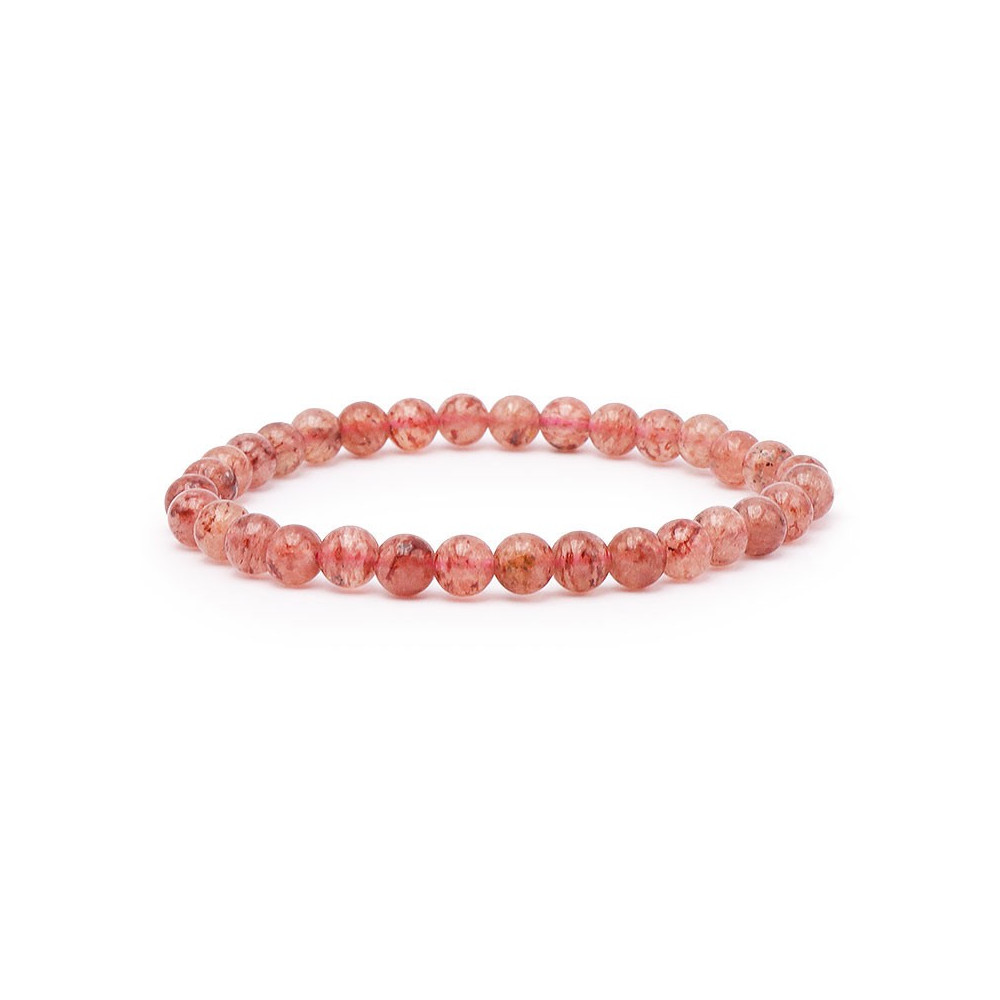 Bracelet pierres naturelles 6mm quartz fraise A (hématoïde)