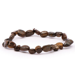 Bracelet pierres naturelles pierres roulées bronzite A+