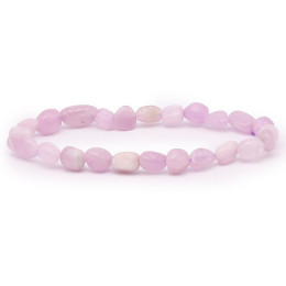 Bracelet pierres naturelles pierres roulées kunzite A+