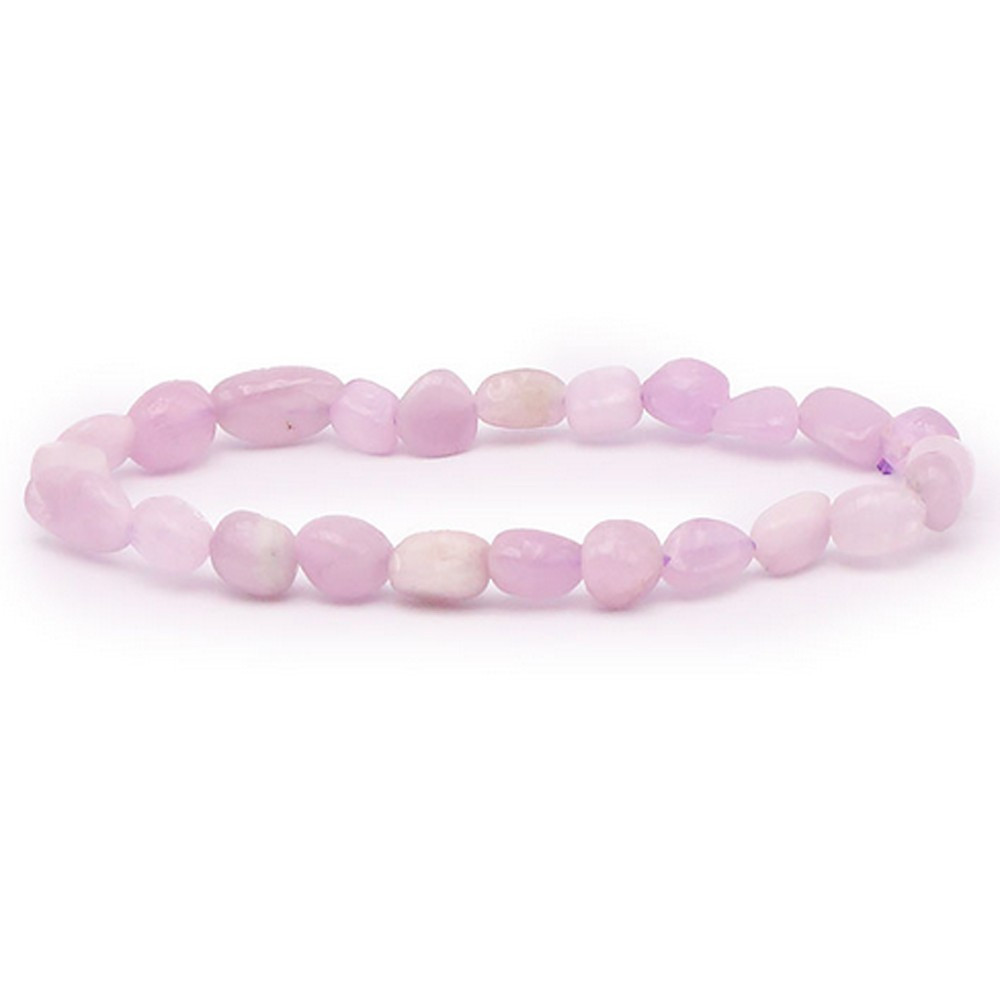 Bracelet pierres naturelles pierres roulées kunzite A+