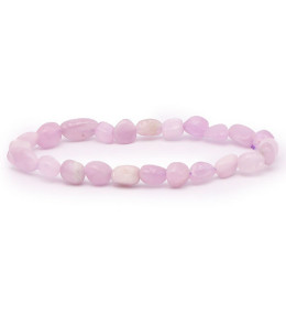 Bracelet pierres naturelles pierres roulées kunzite A+