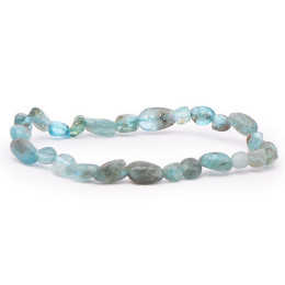 Bracelet pierres naturelles pierres roulées apatite bleue AA+