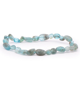 Bracelet pierres naturelles pierres roulées apatite bleue AA+