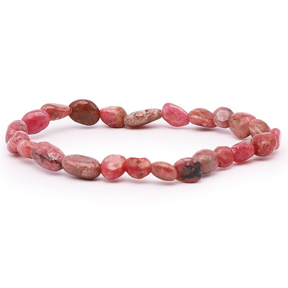 Bracelet pierres naturelles pierres roulées rhodonite AA