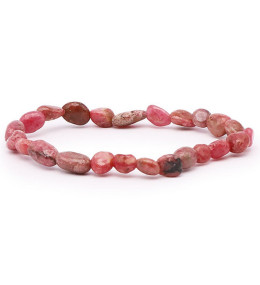 Bracelet pierres naturelles pierres roulées rhodonite AA