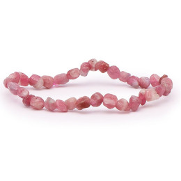 Bracelet pierres naturelles pierres roulée tourmaline rose A