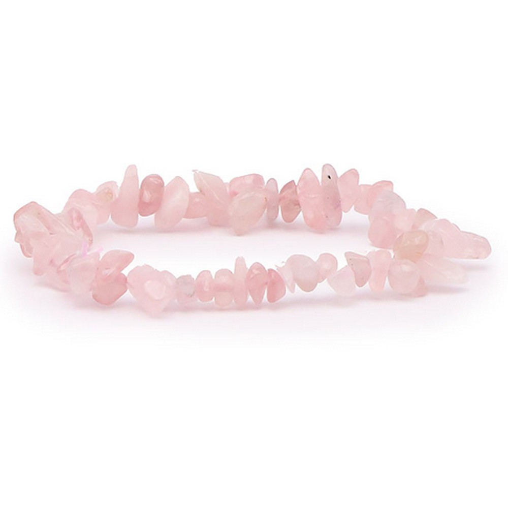 Bracelet pierres naturelles baroque quartz rose AA