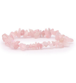 Bracelet pierres naturelles baroque quartz rose AA