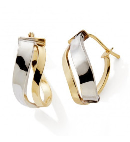 Les Boucles d'oreilles créoles or bicolore 375/1000, by Stauffer