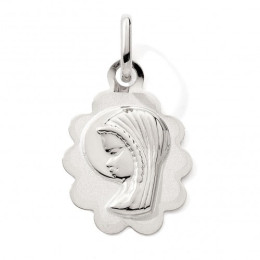 La Médaille Vierge or gris 375/1000, forme ovale fantaisie by Stauffer