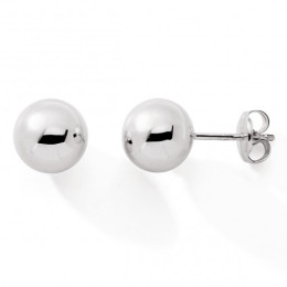Les Boucles d'oreilles or gris 375/1000, boules de 5 mm by Stauffer