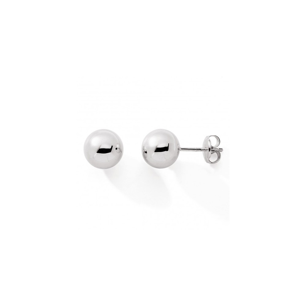 Les Boucles d'oreilles or gris 375/1000, boules de 5 mm by Stauffer