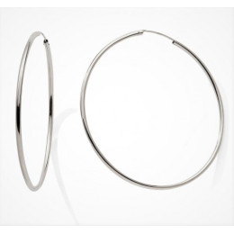 Les Boucles d'oreilles créoles or gris 375/1000, fil rond, diamètre 55 mm, by Stauffer