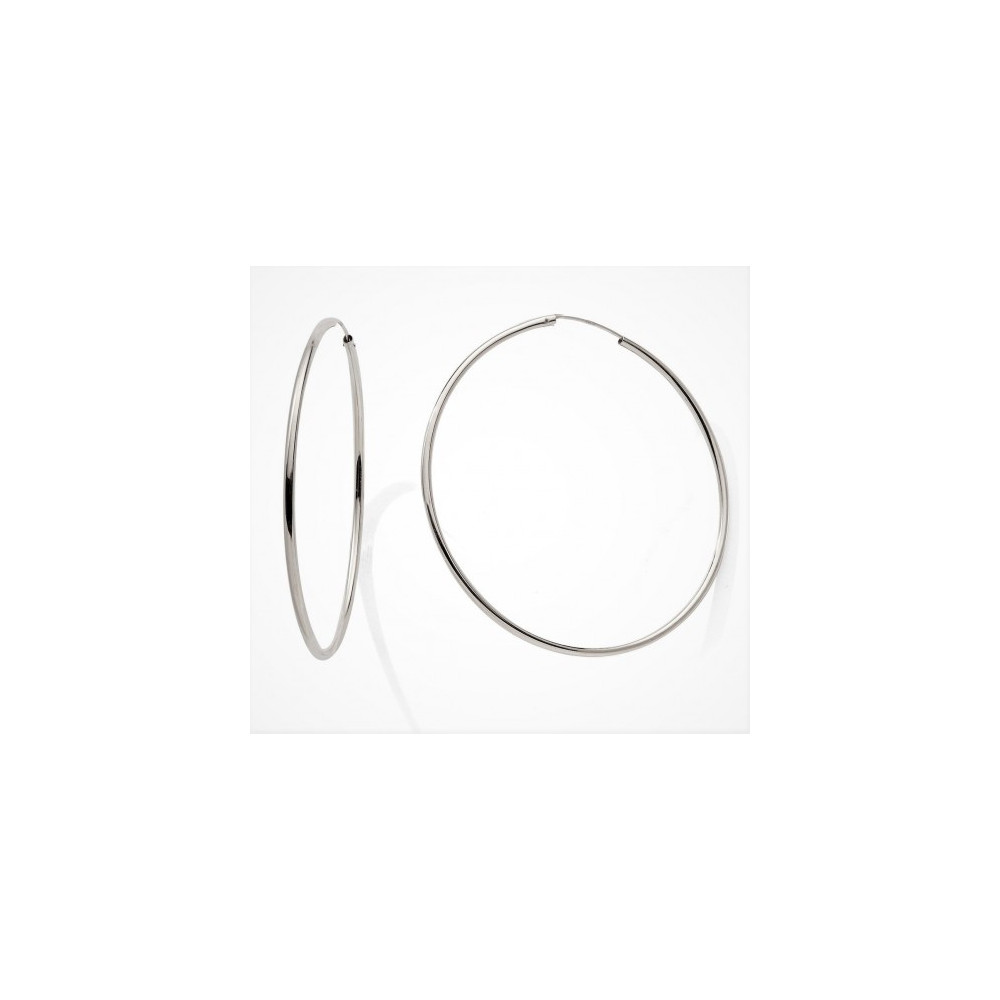Les Boucles d'oreilles créoles or gris 375/1000, fil rond, diamètre 55 mm, by Stauffer