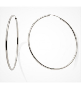 Les Boucles d'oreilles créoles or gris 375/1000, fil rond, diamètre 55 mm, by Stauffer
