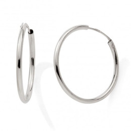Les Boucles d'oreilles créoles or gris 375/1000, fil rond, diamètre 18 mm, by Stauffer