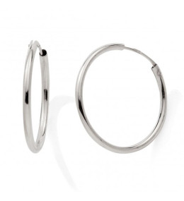 Les Boucles d'oreilles créoles or gris 375/1000, fil rond, diamètre 18 mm, by Stauffer