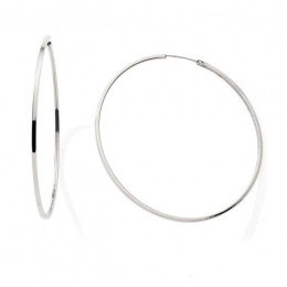 Les Boucles d'oreilles créoles or gris 375/1000, fil carré, diamètre 55 mm, by Stauffer