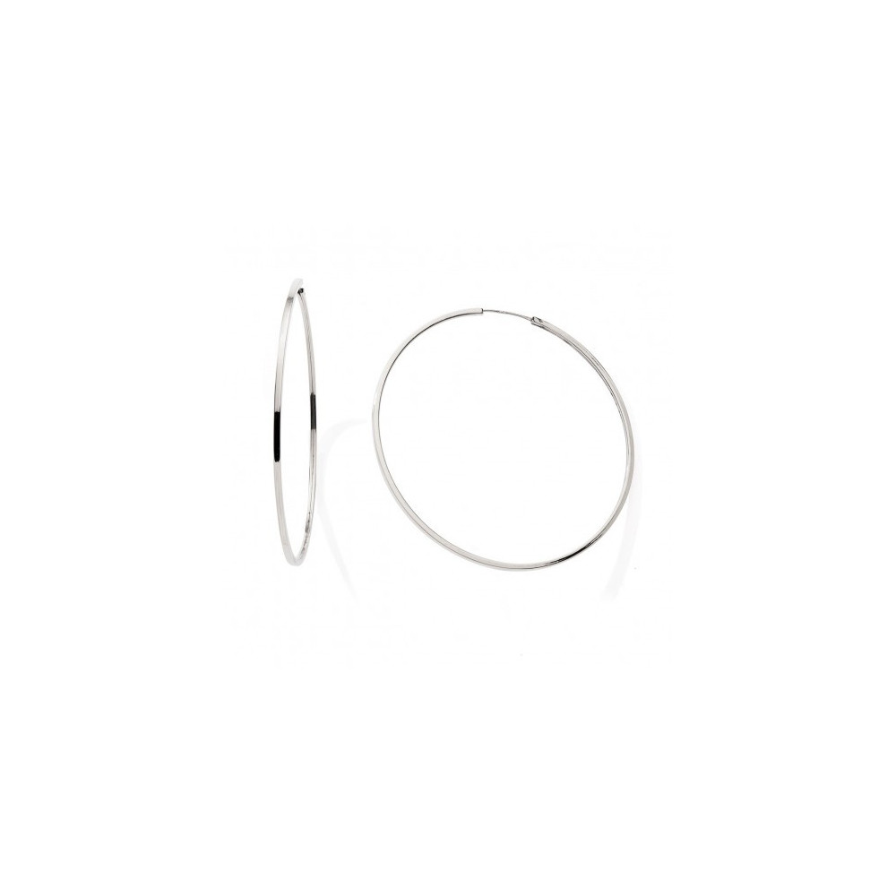 Les Boucles d'oreilles créoles or gris 375/1000, fil carré, diamètre 55 mm, by Stauffer