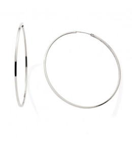 Les Boucles d'oreilles créoles or gris 375/1000, fil carré, diamètre 50 mm, by Stauffer
