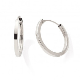 Les Boucles d'oreilles créoles or gris 375/1000, fil carré, diamètre 14 mm, by Stauffer