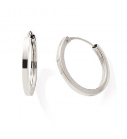 Les Boucles d'oreilles créoles or gris 375/1000, fil carré, diamètre 14 mm, by Stauffer