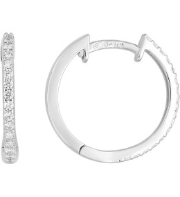 Les Boucles d'oreilles créoles, or gris 375/1000, oxydes de zirconium by Stauffer