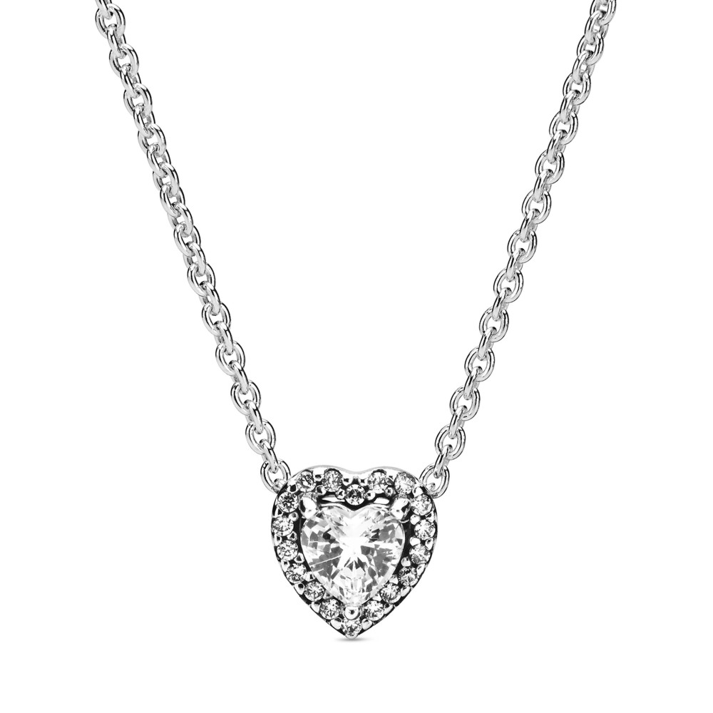 Le Collier Pandora, coeur surélevé, en argent 925/1000, 398425C01-45