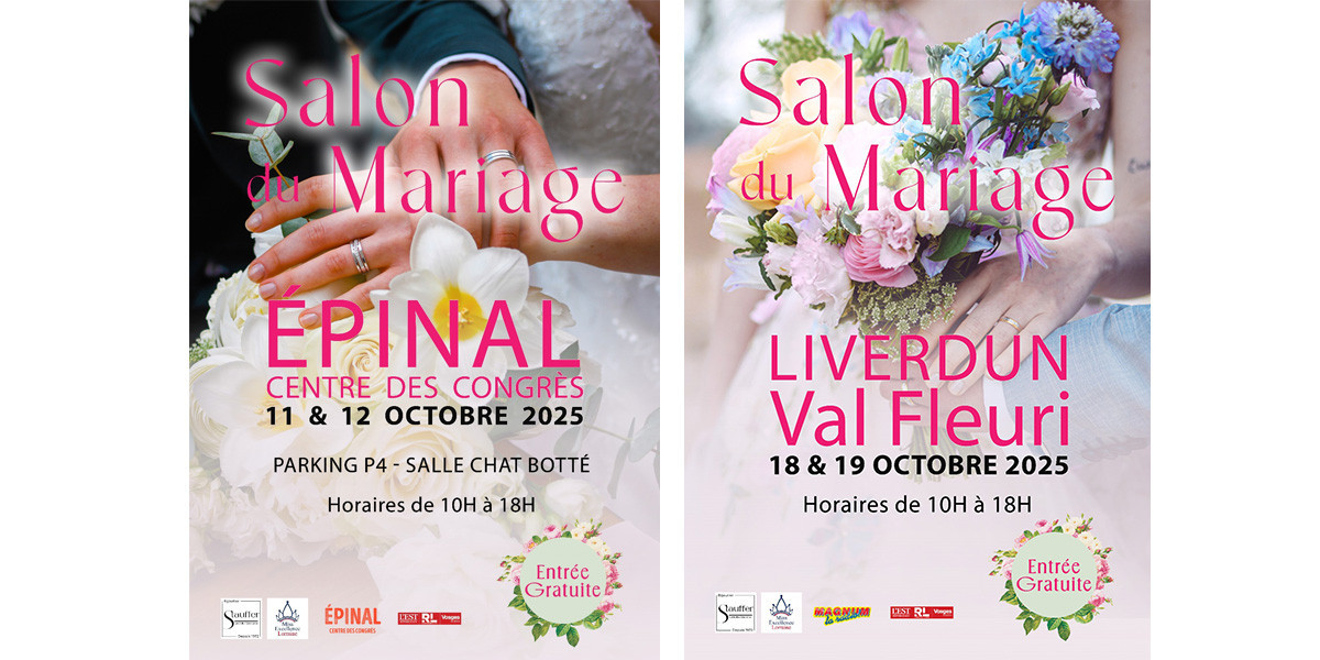 Deux salons du mariage incontournables à Épinal et Liverdun en octobre 2025
